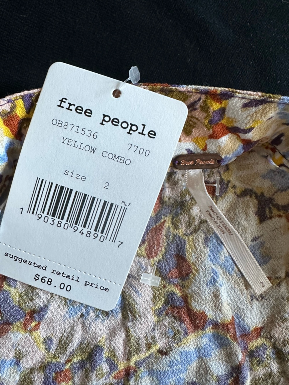 Free People Blue and Brown Floral Circle Skirt - Picture 4 of 15